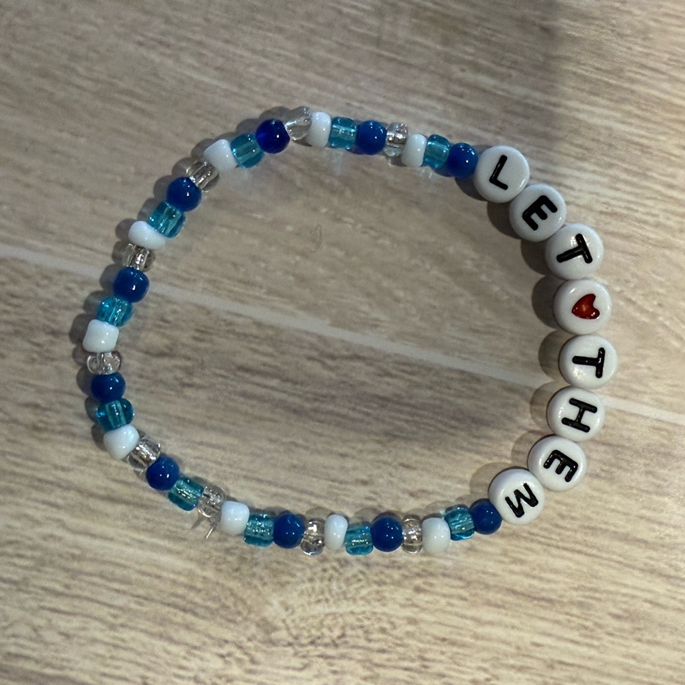 Let Them Colorful Beaded Bracelet with Letter Beads